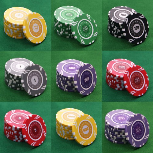 Full size poker chips numbered - size,